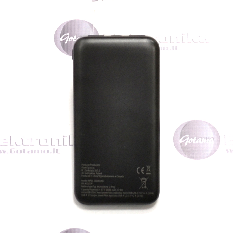 10000mAh Moonx išorinė baterija akumuliatorius (Power Bank) juodos spalvos 3 10000mAh Moonx išorinė baterija
