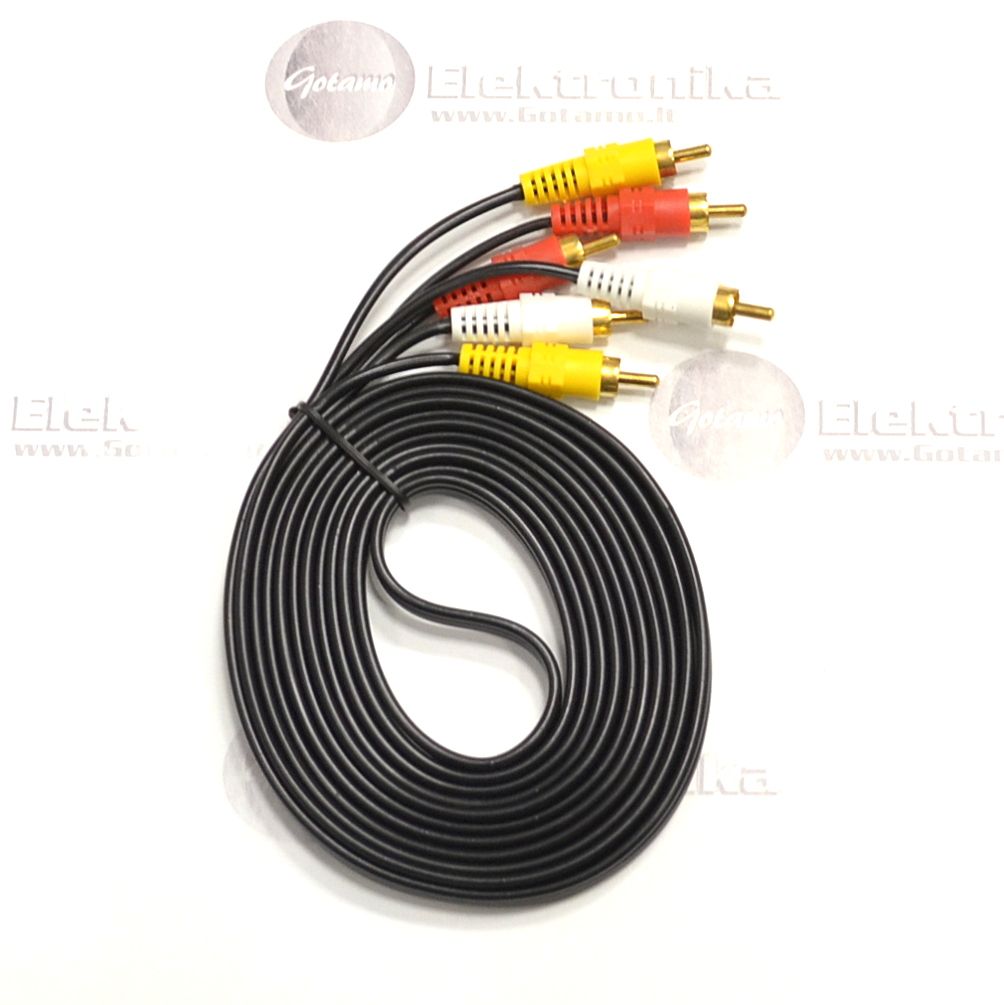 3 RCA į 3 RCA laidas 3 metrai 2 3 RCA į 3 RCA laidas 3