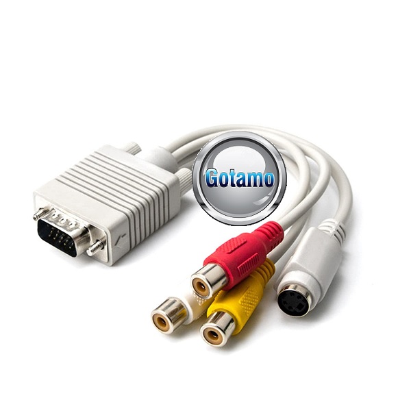 3 RCA lizdai ir S-video lizdas į VGA