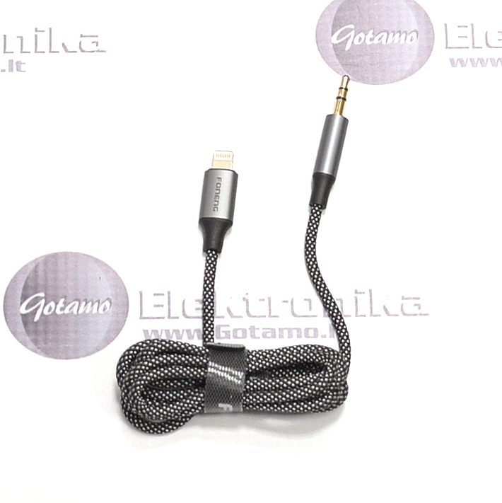 Apple Lightning į AUX 3.5mm laidas 1 metras Foneng juodos spalvos 2 Apple Lightning į AUX 3.5mm laidas