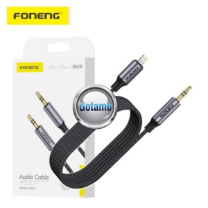 Apple Lightning į AUX 3.5mm laidas Foneng juodos spalvos – pagrindinė nuotrauka