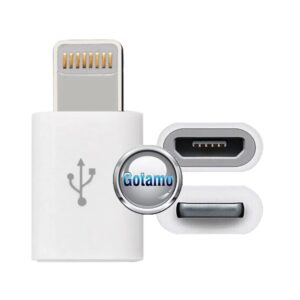 Apple Lightning į Micro USB lizdą jungtis baltos spalvos