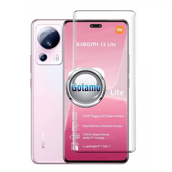 Apsauga ekranui gaubtas grūdintas stiklas Xiaomi 13 Lite mobiliajam telefonui juodos spalvos