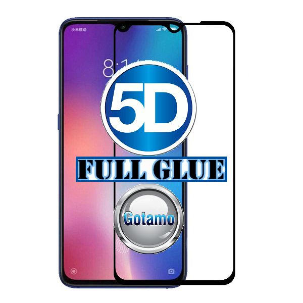Apsauga ekranui gaubtas grūdintas stiklas Xiaomi Mi 9 mobiliesiems telefonams juodos spalvos 5D pilnas padengimas klijais