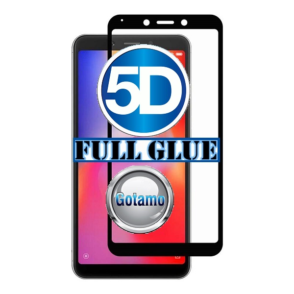 Apsauga ekranui gaubtas grūdintas stiklas Xiaomi Redmi 6 6A mobiliesiems telefonams juodos spalvos 5D pilnas padengimas klijais