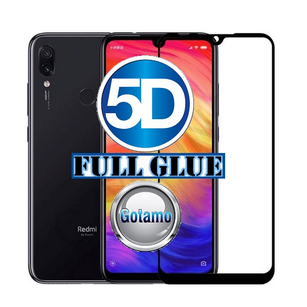Apsauga ekranui gaubtas grūdintas stiklas Xiaomi Redmi 7 mobiliesiems telefonams juodos spalvos 5D pilnas padengimas klijais