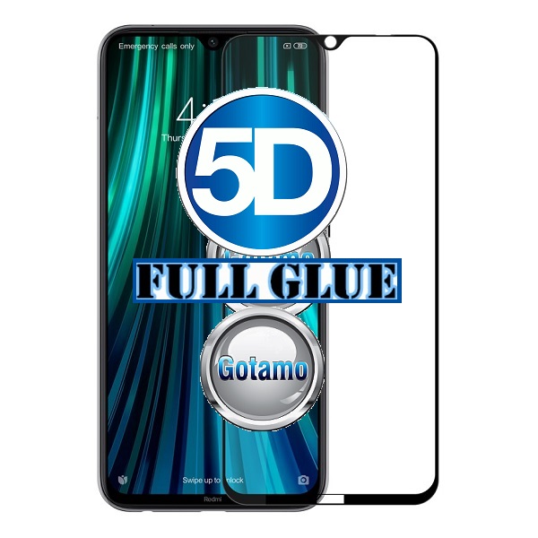 Apsauga ekranui gaubtas grūdintas stiklas Xiaomi Redmi 8 8A mobiliesiems telefonams juodos spalvos 5D pilnas padengimas klijais