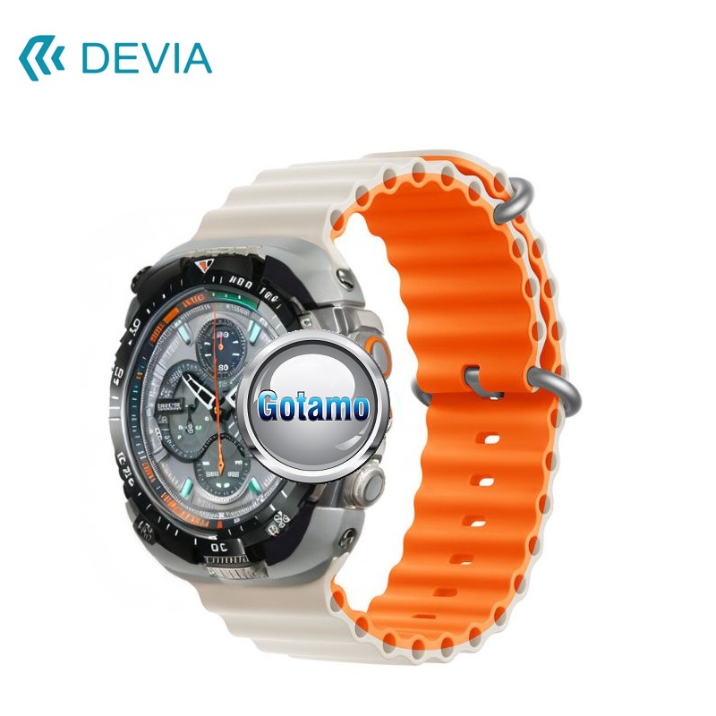 Apyrankė dirželis Devia Deluxe Sport6 Apple Watch 38 / 40 / 41 mm žvaigždžių šviesos (šviesiai kreminė) / oranžinė 6 Apyrankė dirželis Devia Deluxe Sport6 Apple Watch 38 40 41 mm žvaigždžių
