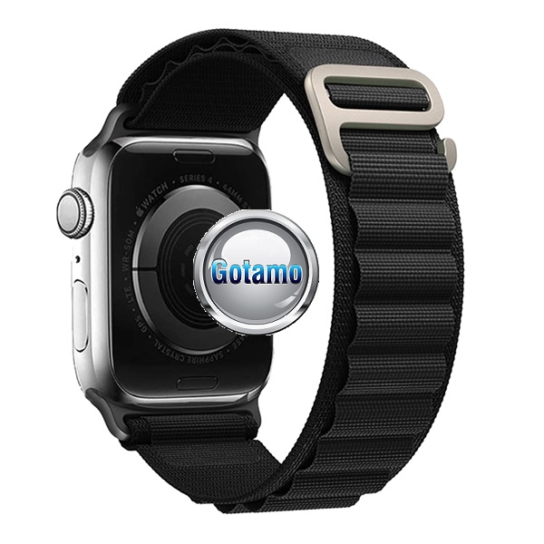 Apyrankė dirželis Textile Solid Apple išmaniajam laikrodžiui 42mm 44mm 45mm 49mm juodos