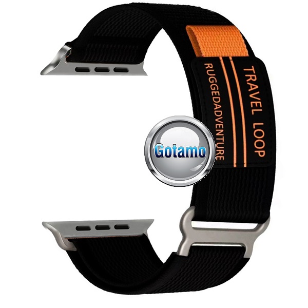 Apyrankė dirželis Textile Travel Apple išmaniajam laikrodžiui 42mm 44mm 45mm 49mm juodos
