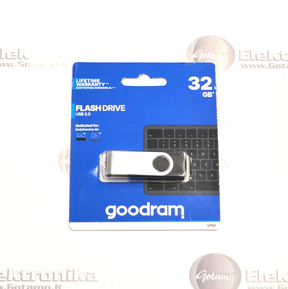 Atmintinė USB raktas 32GB USB 2.0 GOODRAM 2 Atmintinė USB raktas 32GB GOODRAM pasukamas korpusas