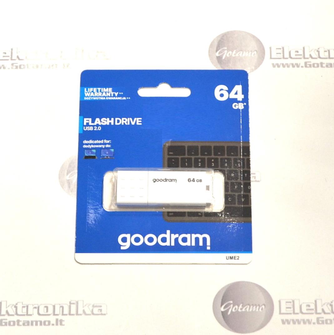 Atmintinė USB raktas 64GB USB 2.0 GOODRAM 2 Atmintinė USB raktas 64GB GOODRAM su dangteliu