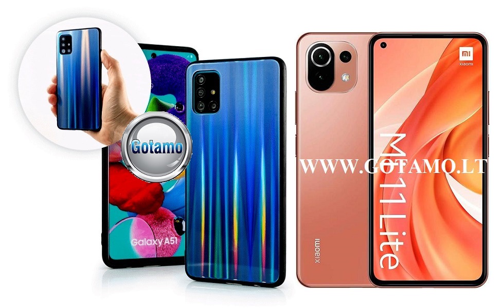 Aurora dėklas nugarėlė Xiaomi Mi 11 Lite, Xiaomi Mi 11 Lite 5G telefonams mėlynos spalvos