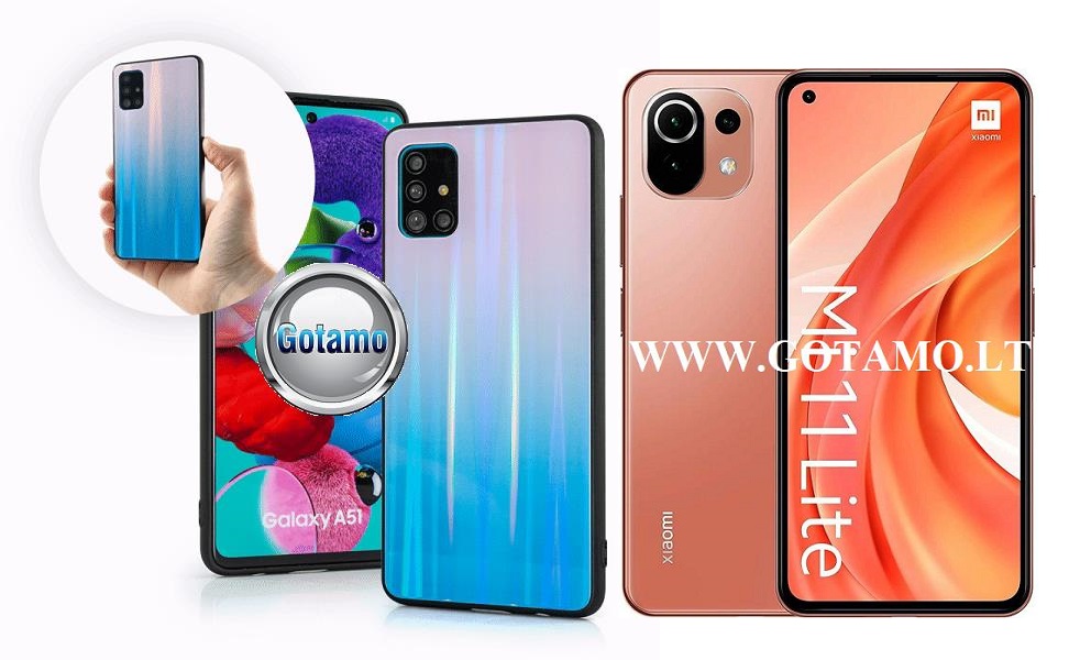 Aurora dėklas nugarėlė Xiaomi Mi 11 Lite, Xiaomi Mi 11 Lite 5G telefonams žydros spalvos