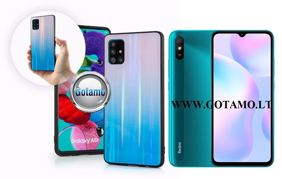 Aurora dėklas nugarėlė Xiaomi Redmi 9A telefonams žydros spalvos