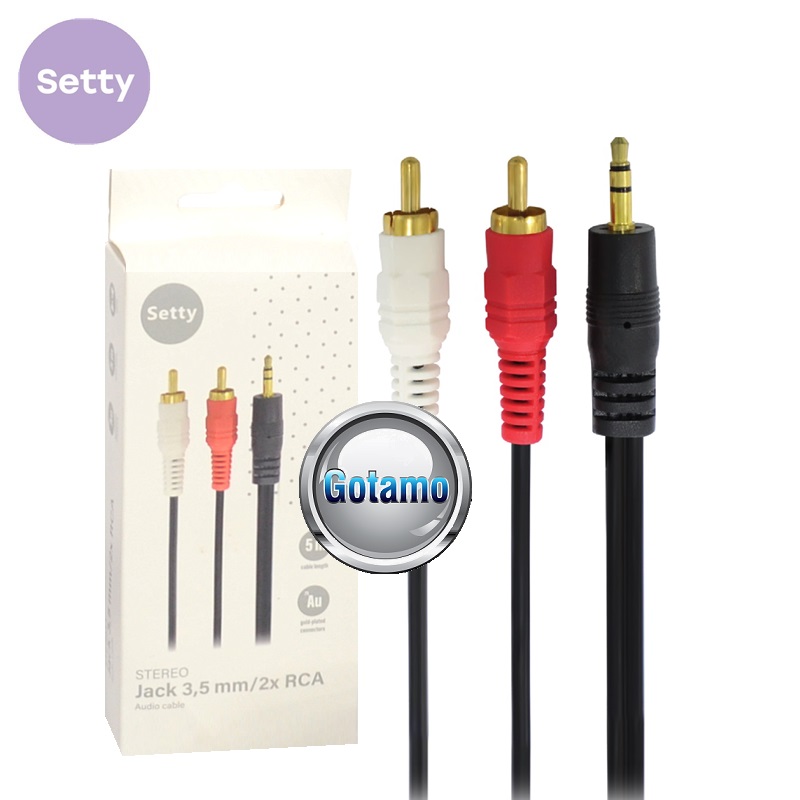AUX 3.5mm į 2 RCA laidas