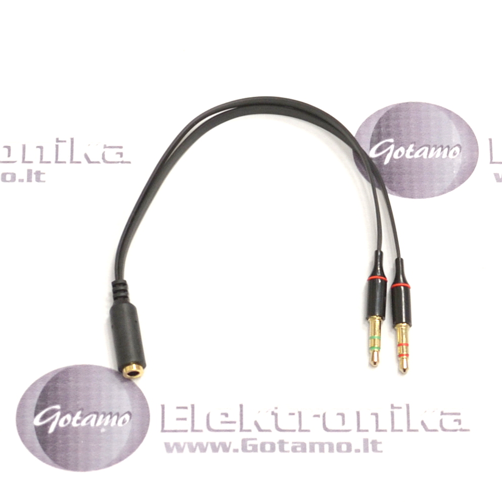 AUX 3.5mm lizdas į 2 AUX 3.5mm laidas jungtis (ausinių ir mikrofono šakotuvas) 3 AUX 3.5mm lizdas į 2 AUX