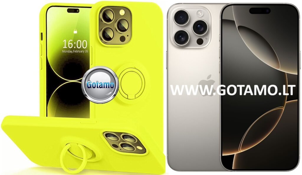 B hold deklas Apple iPhone 16 pro citruso geltonos