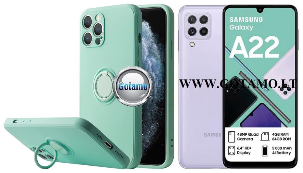 B-Hold dėklas Samsung Galaxy A22 mobiliajam mėtinės spalvos