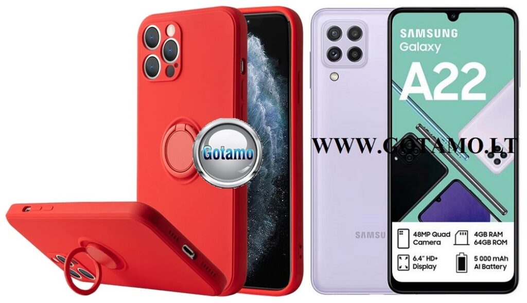 B-Hold dėklas Samsung Galaxy A22 mobiliajam raudonos spalvos