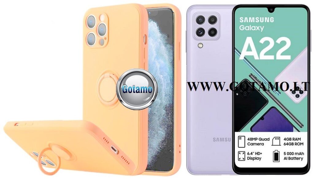 B-Hold dėklas Samsung Galaxy A22 mobiliajam oranžinės spalvos
