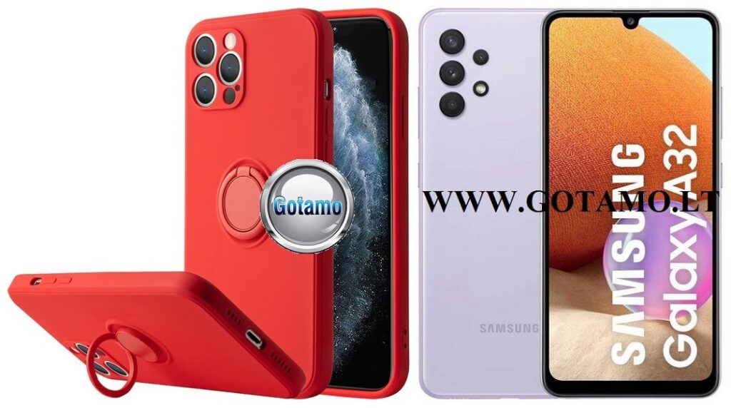 B-Hold dėklas Samsung Galaxy A32 mobiliajam raudonos spalvos