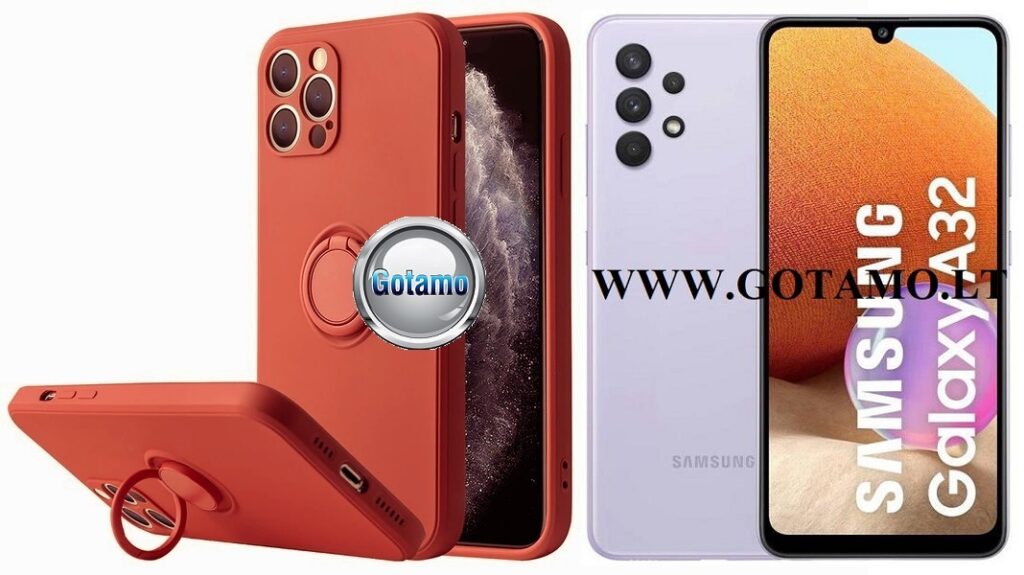 B-Hold dėklas Samsung Galaxy A32 mobiliajam oranžinės spalvos