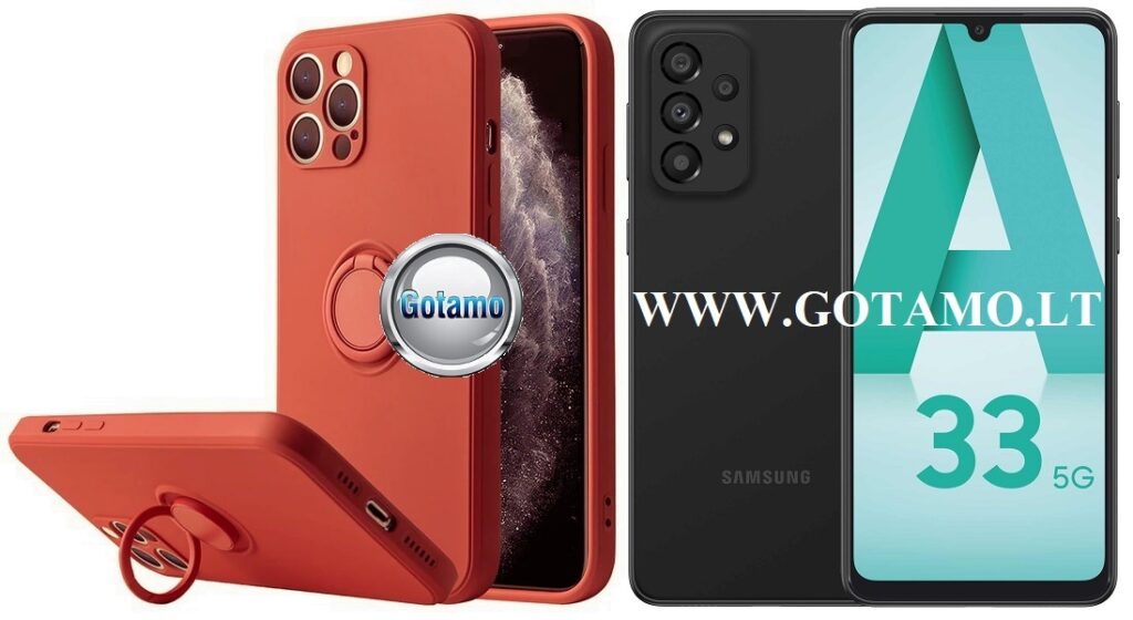 B-Hold dėklas Samsung Galaxy A33 5G mobiliajam oranžinės spalvos
