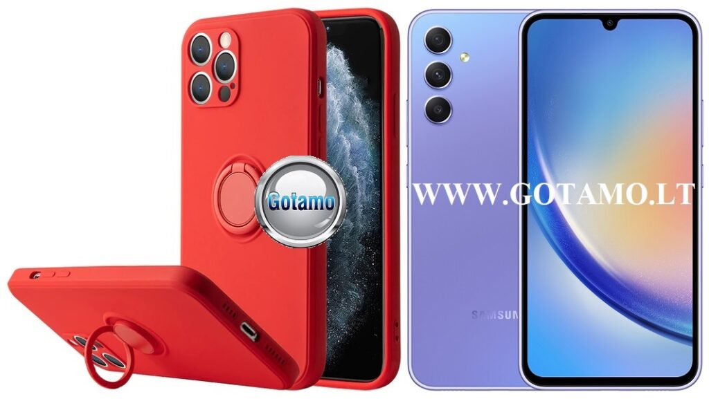 B-Hold dėklas Samsung Galaxy A34 mobiliajam raudonos spalvos