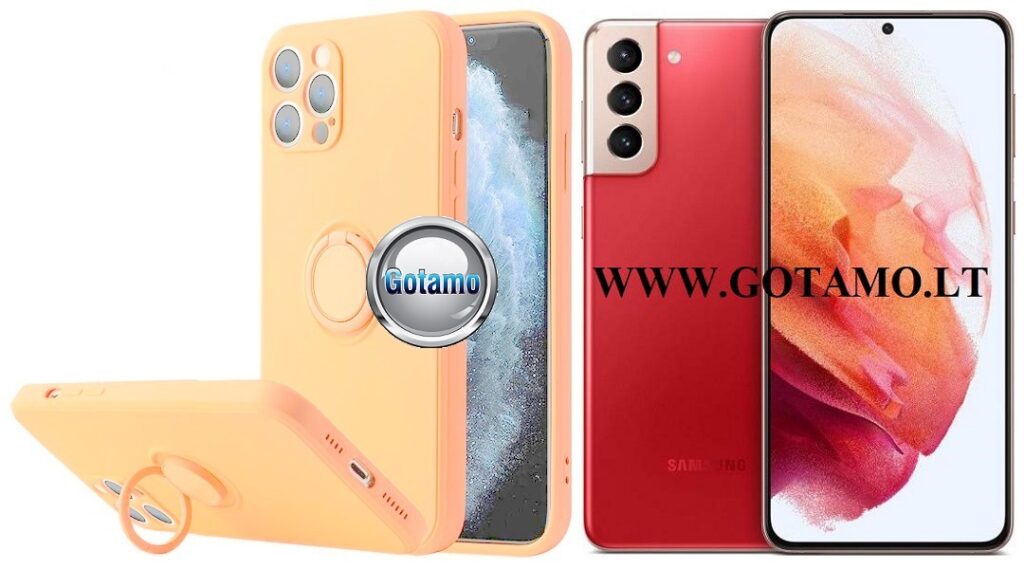 B-Hold dėklas Samsung Galaxy S21+ 5G mobiliajam oranžinės spalvos
