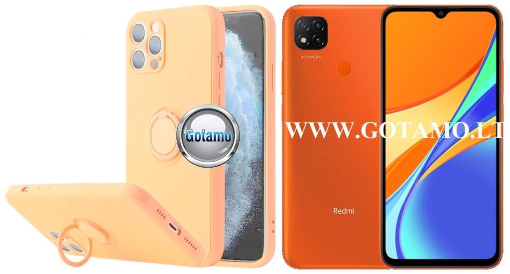 B-Hold dėklas nugarėlė Xiaomi Redmi 9C, Xiaomi Redmi 10A mobiliesiems telefonams šviesiai oranžinės spalvos