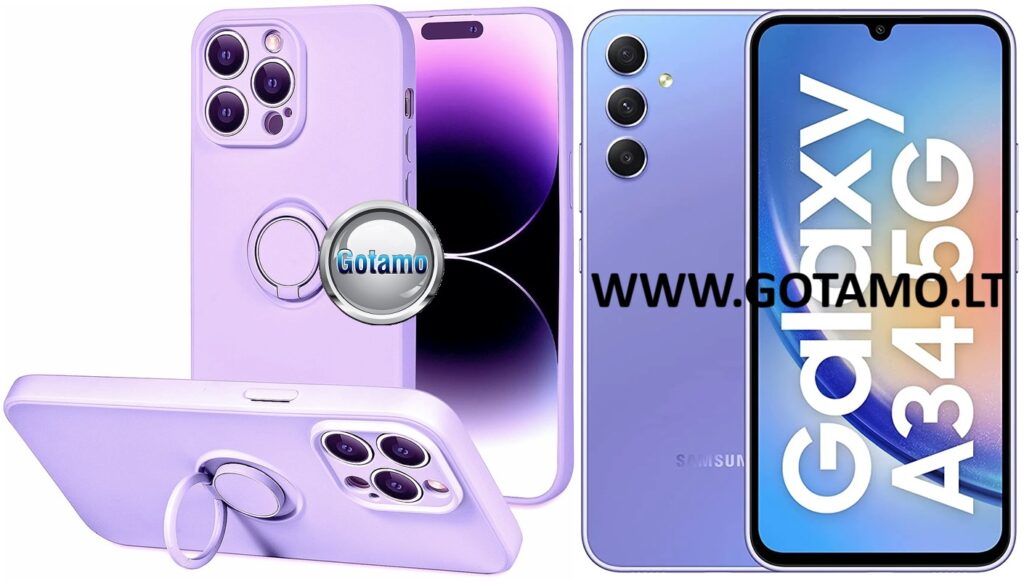 B-Hold Plus dėklas Samsung Galaxy A34 violetinės spalvos