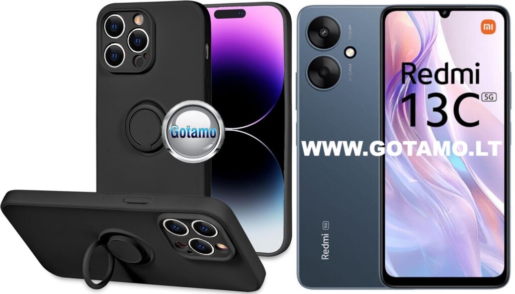 B-Hold Plus dėklas nugarėlė Xiaomi Redmi 13C 5G telefonui juodos spalvos