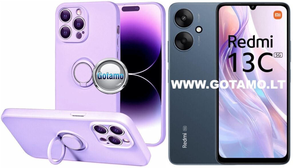 B-Hold Plus dėklas nugarėlė Xiaomi Redmi 13C 5G telefonui levandų violetinės spalvos