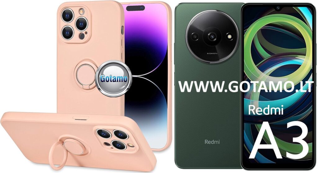 B-Hold Plus dėklas nugarėlė Xiaomi Redmi A3 telefonui šviesiai oranžinės spalvos