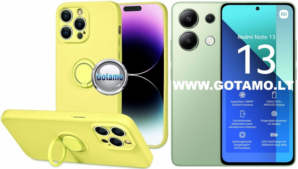 B-Hold Plus dėklas nugarėlė Xiaomi Redmi Note 13 4G telefonui citruso geltonos spalvos