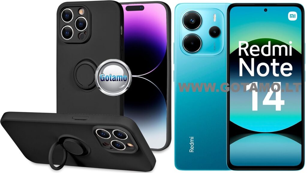 B-Hold Plus dėklas nugarėlė Xiaomi Redmi Note 14 4G telefonui juodos spalvos