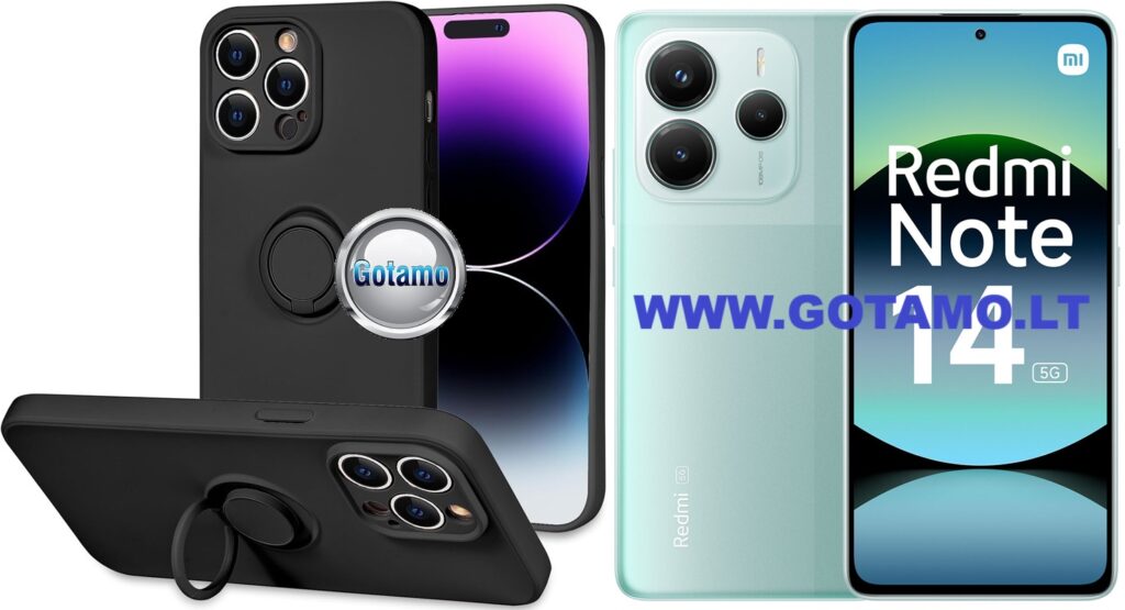 B-Hold Plus dėklas nugarėlė Xiaomi Redmi Note 14 5G telefonui juodos spalvos