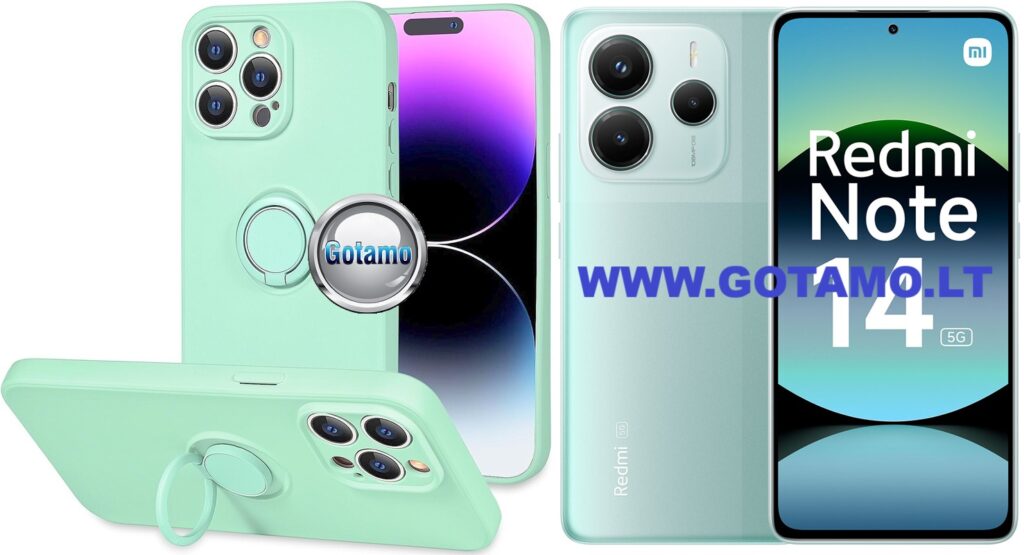 B-Hold Plus dėklas nugarėlė Xiaomi Redmi Note 14 5G telefonui mėtinės spalvos