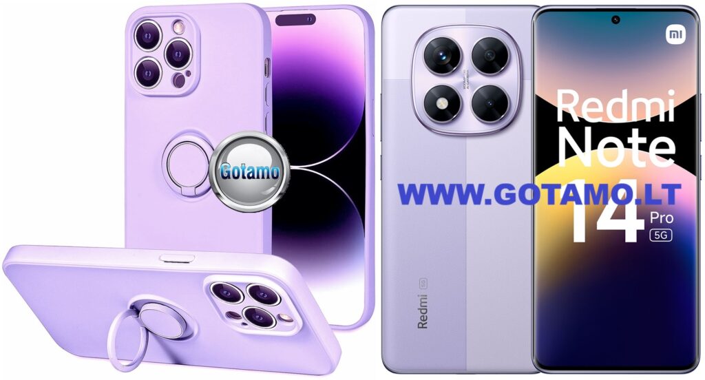 B-Hold Plus dėklas nugarėlė Xiaomi Redmi Note 14 Pro 5G, Xiaomi Poco X7 telefonams levandų violetinės spalvos