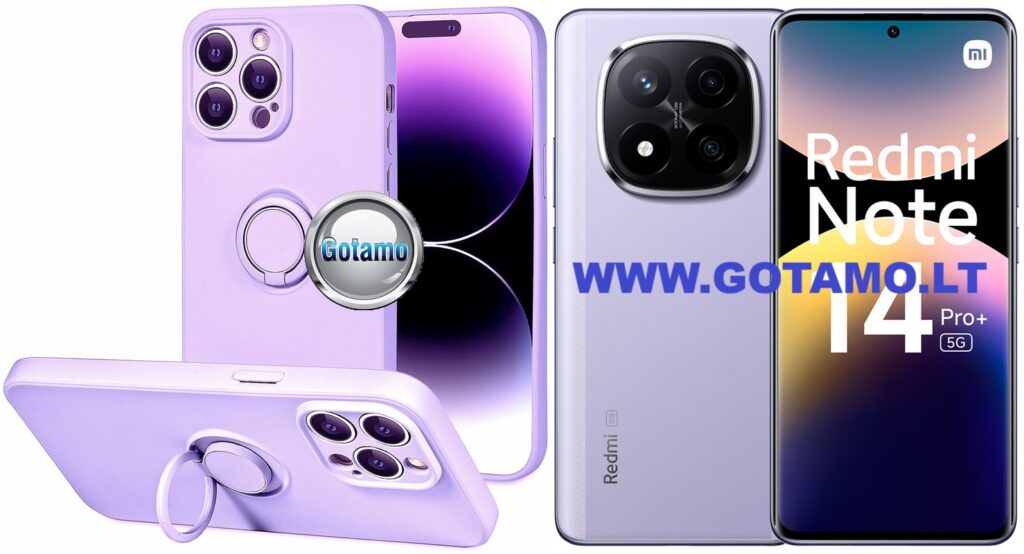 B-Hold Plus dėklas nugarėlė Xiaomi Redmi Note 14 Pro Plus 5G telefonui levandų violetinės spalvos