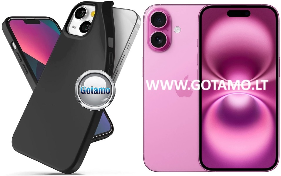 B matte deklas Apple iPhone 16 juodos