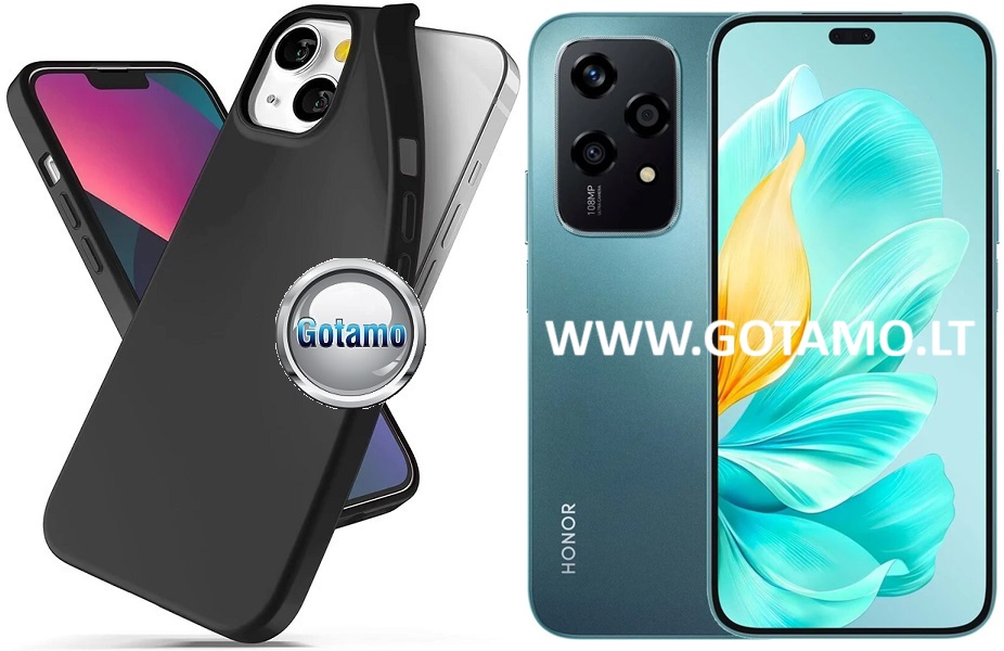 B-matte dėklas nugarėlė Honor 200 Lite mobiliajam telefonui juodos spalvos