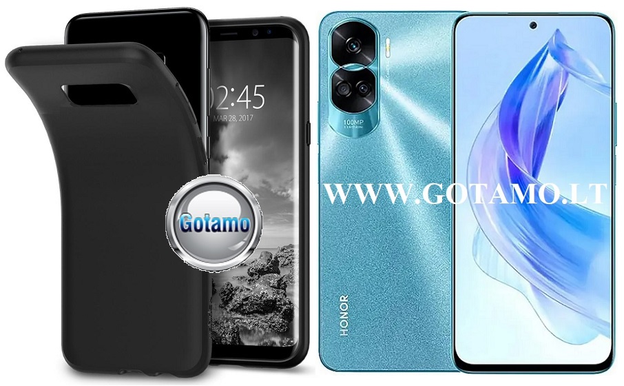 B-matte dėklas nugarėlė Honor 90 Lite mobiliajam telefonui juodos spalvos
