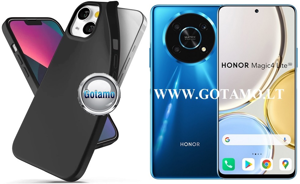 B-matte dėklas nugarėlė Honor Magic 4 Lite mobiliajam telefonui juodos spalvos