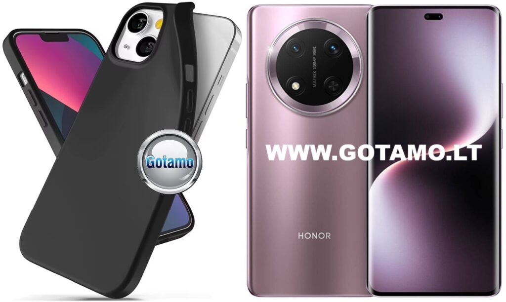 B-matte dėklas nugarėlė Honor Magic 7 Lite, Honor X9c, Honor X60 Pro telefonui juodos spalvos