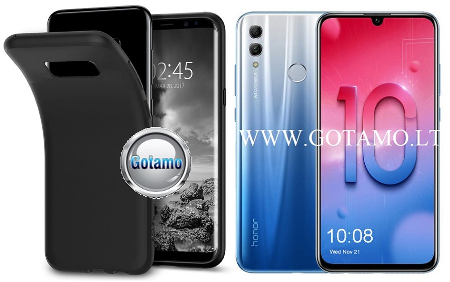 B-matte dėklas nugarėlė Huawei Honor 10 Lite mobiliesiems telefonams juodos spalvos