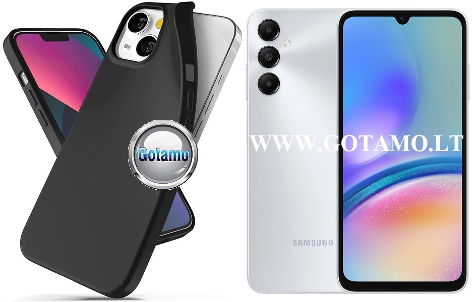 B-matte dėklas Samsung Galaxy A05s mobiliajam juodos spalvos