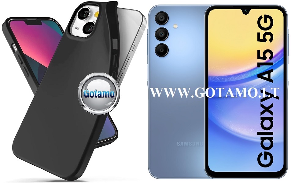 B-matte dėklas Samsung Galaxy A15 5G juodos spalvos