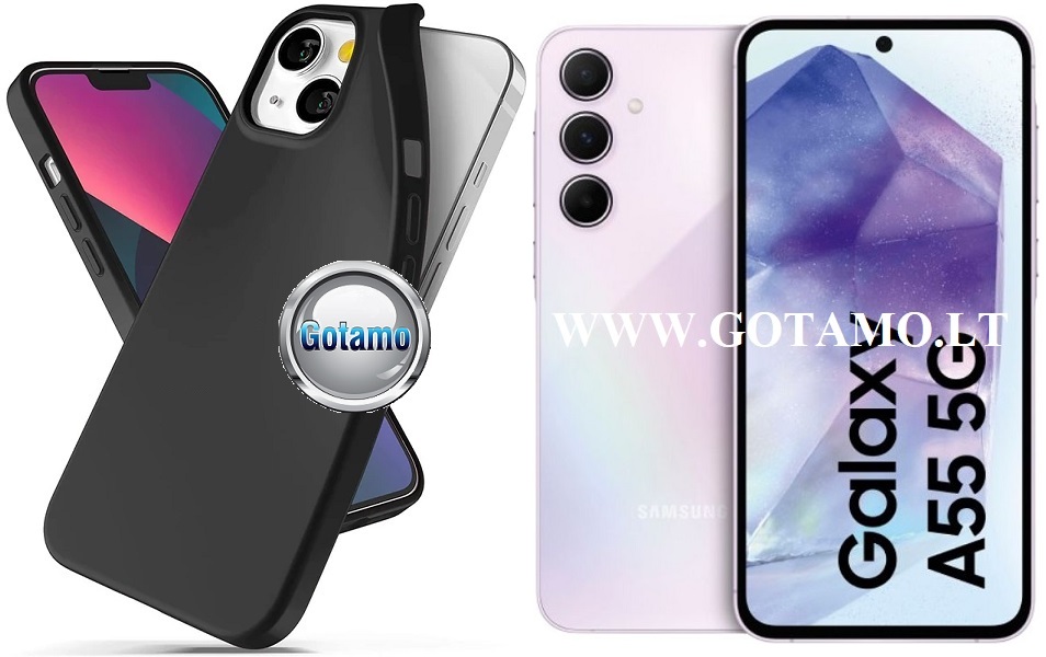 B-matte dėklas Samsung Galaxy A55 mobiliajam juodos spalvos